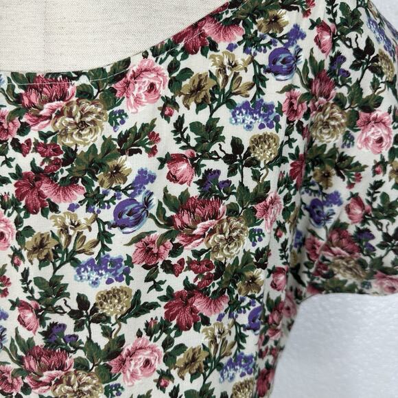Vintage 90s Y2K All That Jazz Dress Midi Size 9/10 Floral Cottagecore Peasant - Picture 9 of 13